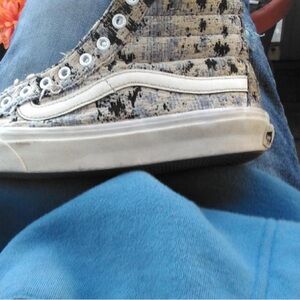 Vans High-Top Sneakers in Black and Cream